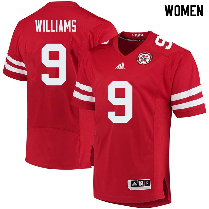 Women #9 Keyan Williams Nebraska Cornhuskers College Football Jerseys Sale-Red - Click Image to Close